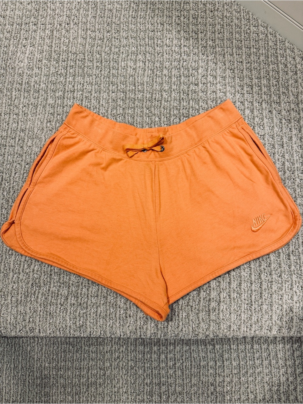 Nike Women's Orange Knit Drawcord Athletic Shorts